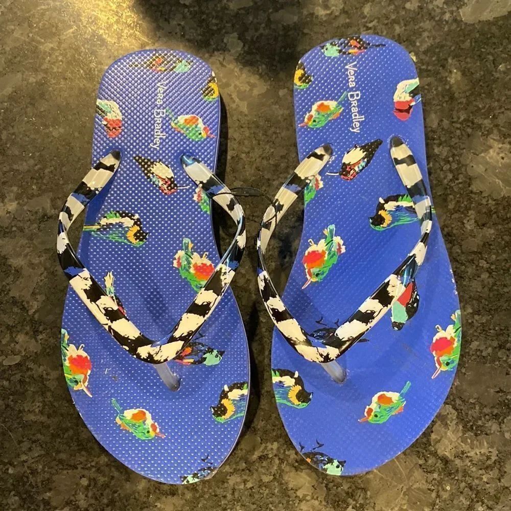 Vera Bradley Blue Bird Flip Flop New